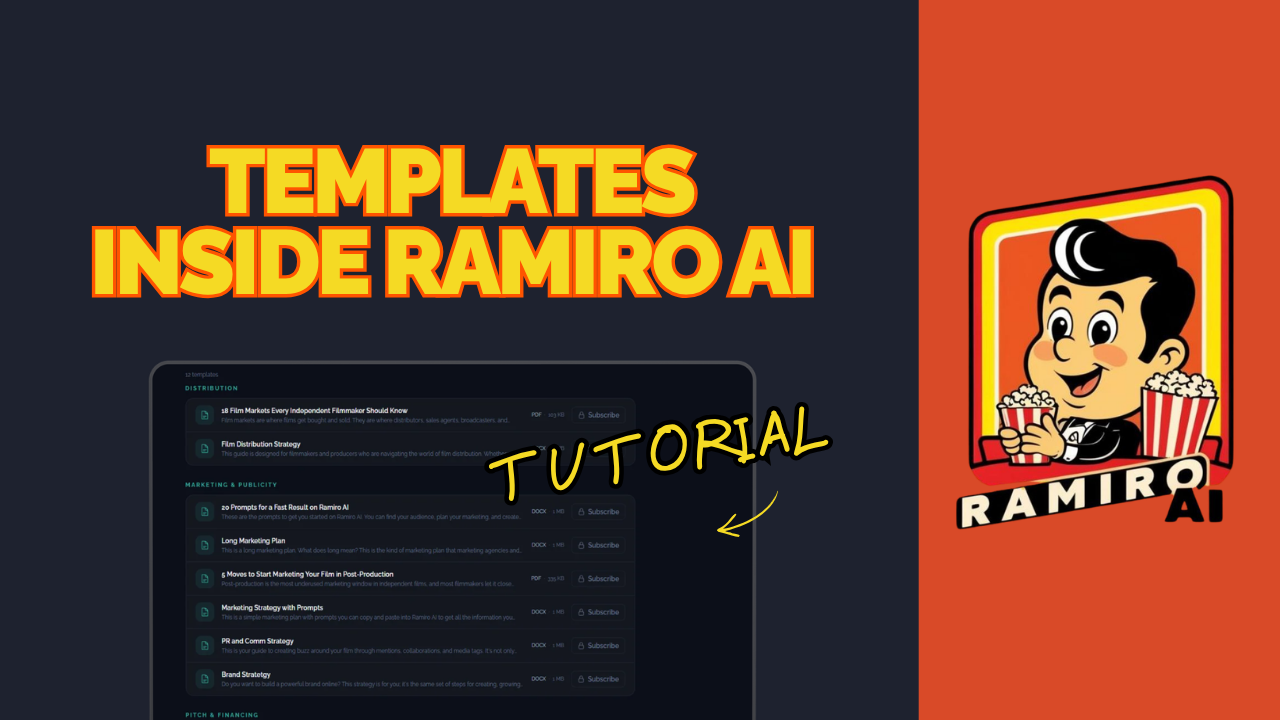 Film Marketing and Distribution Templates Inside Ramiro AI 